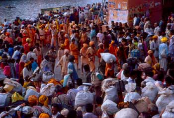 taking a dip at Kumbh